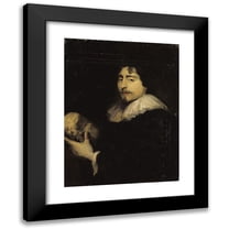 Dutch School 12x14 Black Modern Framed Museum Art Print Titled - Portrait of an Antiquarian (17th Century)