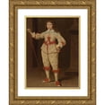 thumbnail image 1 of Dutch School 15x18 Gold Ornate Wood Frame and Double Matted Museum Art Print Titled - Portrait of a Boy with Walking Stick (1633), 1 of 4