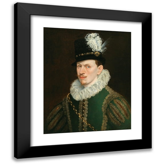 Dutch School 20x24 Black Modern Framed Museum Art Print Titled - Portrait of a Man (First Half of the 17th Century)