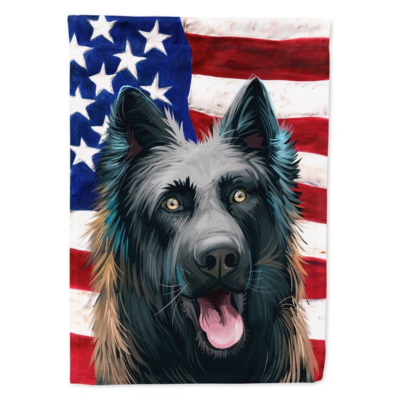 Dutch Shepherd Dog American Flag Flag Canvas House Size