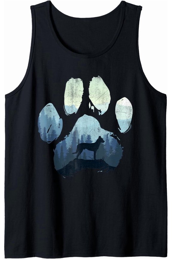 Dutch Shepherd Dog Paw Mom Dad Mountains Tank Top Size S-3XL