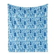 thumbnail image 1 of Dutch Soft Flannel Fleece Throw Blanket, Elements from Nature and Architecture of Netherlands in Blue Tones, Cozy Plush for Indoor and Outdoor Use, 50" x 70", Pale Blue Navy Blue, by Ambesonne, 1 of 6