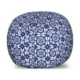 thumbnail image 1 of Dutch Storage Toy Bag Chair, Delft Style Geometric Pattern with Rhombuses and Hexagons Holland Design, Stuffed Animal Organizer Washable Bag, Small Size, Navy Blue and White, by Ambesonne, 1 of 3