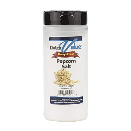 Dutch Value Popcorn Salt- Two 16 oz. Bottles (Fine Salt)