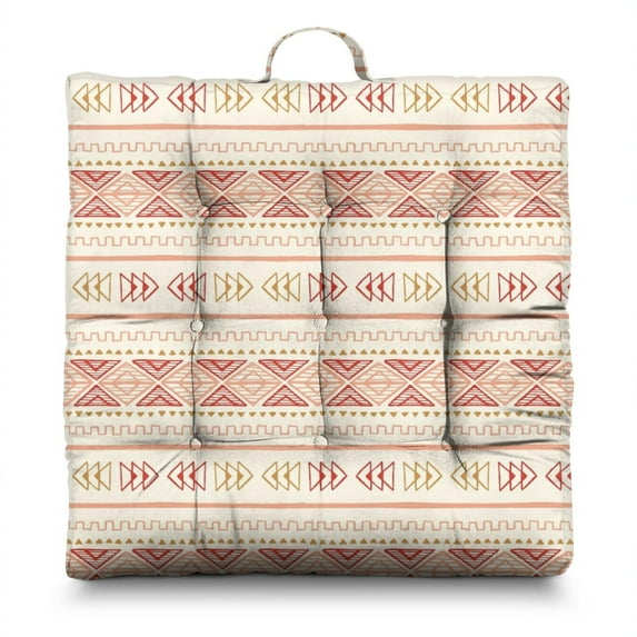 Dutch Velvet Meditation Floor Pillow 22 Inch, Boho Square Cushion for Yoga, Reading, and Lounging