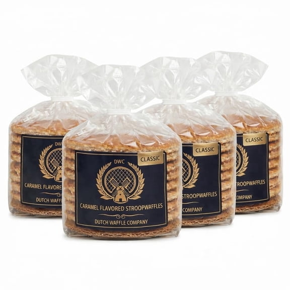 DUTCH Waffle Company Stroopwafel Caramel Flavor Waffle Cookies, 32 Cookies