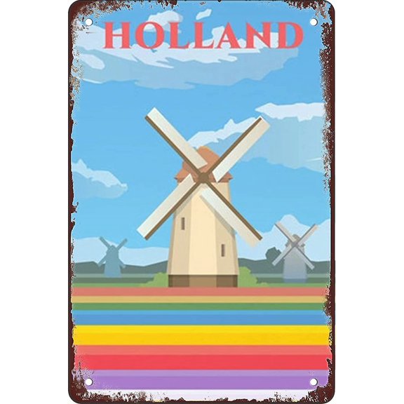 Dutch Windmills Home Wall Bars Decor Kitchen Wall Decoration 8x12 Inches
