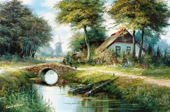 Dutch country scene Canvas Art - Reint Withaar (24 x 36)