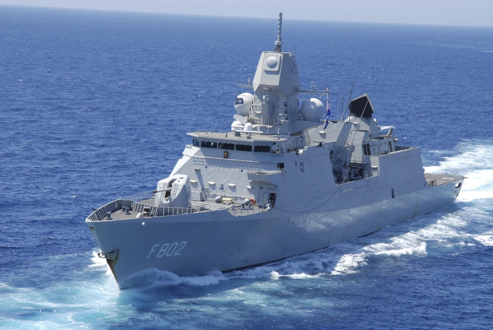 Dutch ship HNLMS De Zeven Provincien transits the Atlantic Ocean Canvas Art - Stocktrek Images (35 x 23)