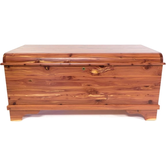 DutchCrafters 35" Solid Cedar Hope Chest with Lock & Key – Small Aromatic Red Cedar Lined Storage Trunk & Blanket Chest, Storage Bench for Bedroom, Amish Made Wood Trunk, Made in USA