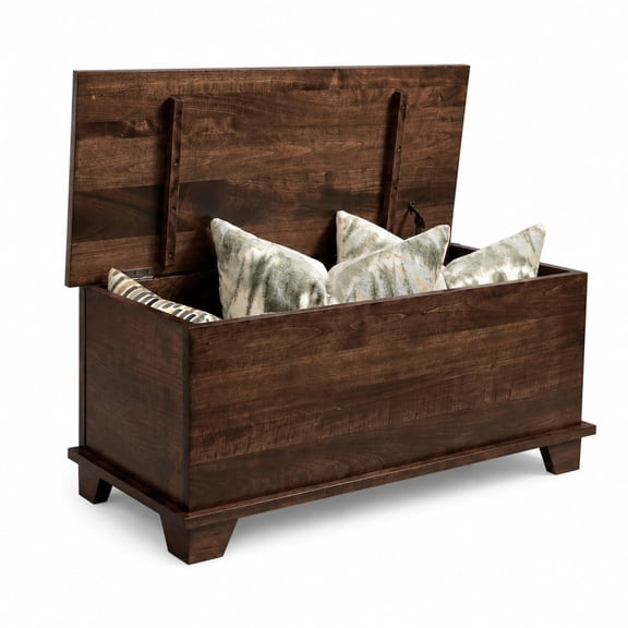 Amish-Made 36" Solid Brown Maple Wood Chest, Soft Close Hinge, Cedar Lined Bottom, Amish Made in USA