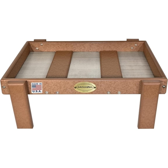 DutchCrafters Amish American Made Platform Bird Feeder, Free Standing Ground Bird Feeders for Outdoors, Feeder for Wild Birds, Chicken, Squirrel, Gift for Birdwatchers (Cedar with Reinforcement)