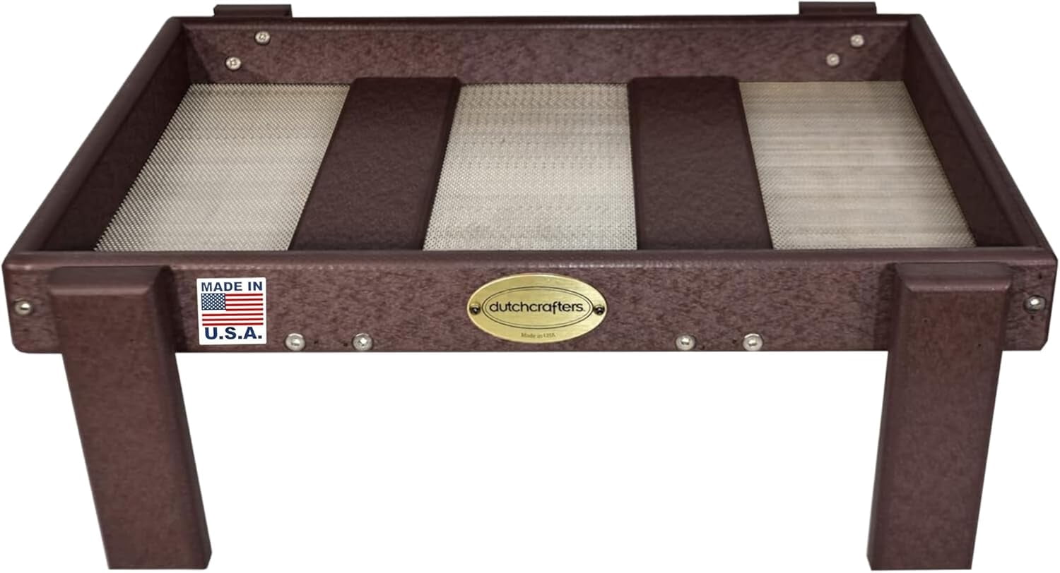 DutchCrafters Amish American Made Platform Bird Feeder, Free Standing Ground Bird Feeders for Outdoors, Feeder for Wild Birds, Squirrel, Gift for Birdwatchers (Milwaukee Brown with Reinforcement)