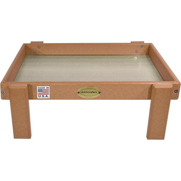 DutchCrafters Amish American Made Platform Bird Feeder, Free Standing Ground Bird Feeders for Outdoors, with Raised Seed Tray for Wild Birds, Chicken, Squirrel, Gift for Birdwatchers (Cedar)