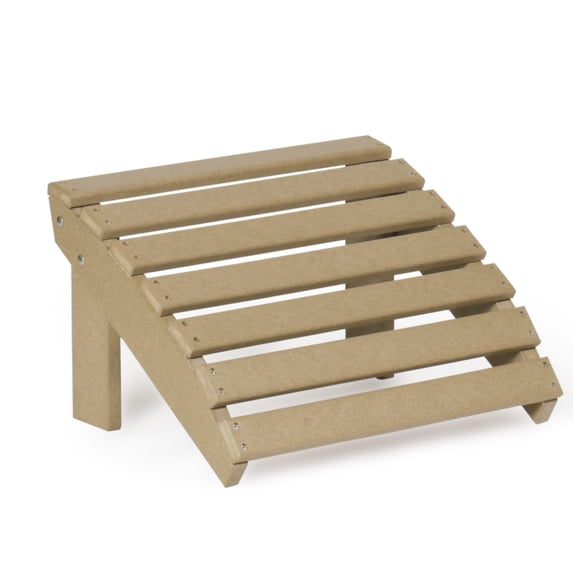 Amish-Made HDPE Poly Adirondack Ottoman Outdoor Footrest, Made in USA (Weatherwood)