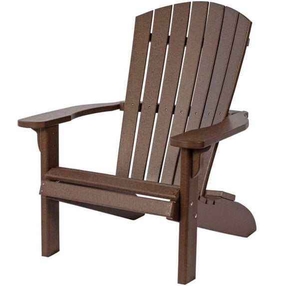 Amish-Made HDPE Poly Fanback Adirondack Chair, Amish Made in USA (Brown)