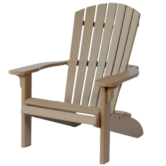 Amish-Made HDPE Poly Fanback Adirondack Chair, Amish Made in USA (Weatherwood)