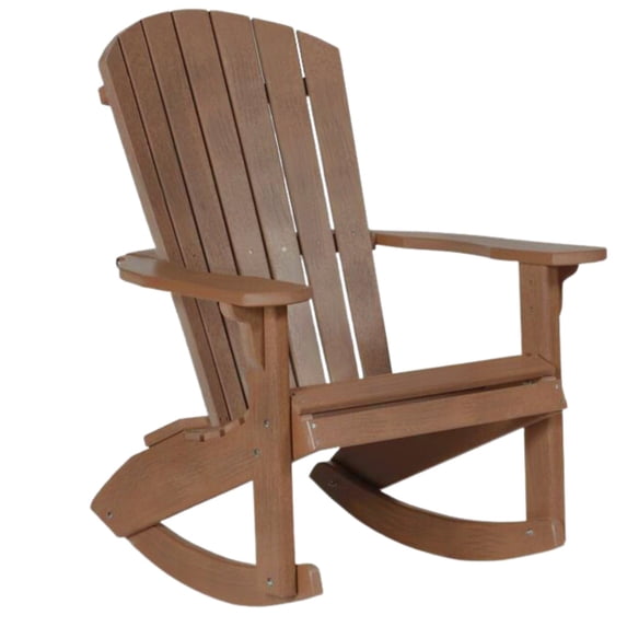 Amish-Made HDPE Poly Outdoor Adirondack Rocking Chair, Amish Made (Rustic Nutmeg)