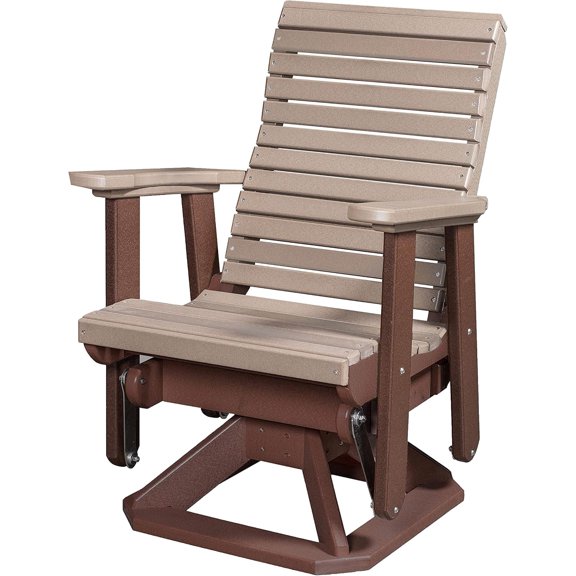 DutchCrafters Modern Horizontal Slat High Back Poly Glider Chair Outdoor Patio Furniture