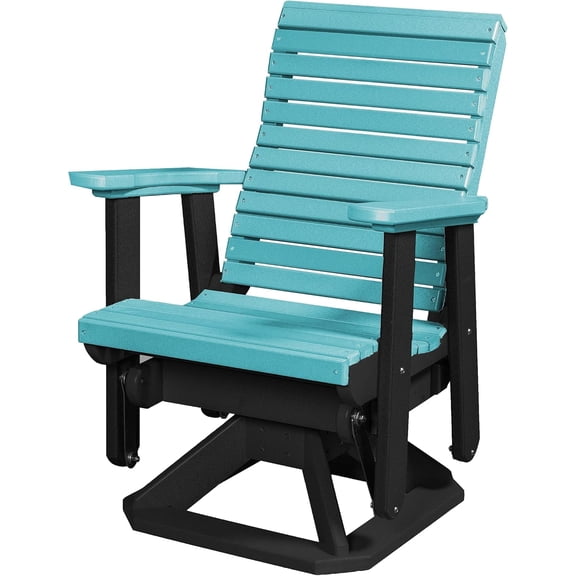 DutchCrafters Modern Horizontal Slat High Back Poly Glider Chair Outdoor Patio Furniture