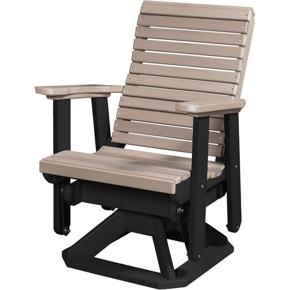 DutchCrafters Modern Horizontal Slat High Back Poly Glider Chair Outdoor Patio Furniture