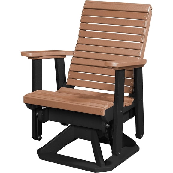 DutchCrafters Modern Horizontal Slat High Back Poly Glider Chair Outdoor Patio Furniture