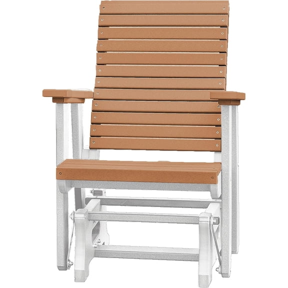 DutchCrafters Modern Horizontal Slat High Back Poly Glider Outdoor Patio Chair