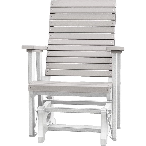 DutchCrafters Modern Horizontal Slat High Back Poly Glider Outdoor Patio Chair