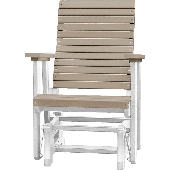 DutchCrafters Modern Horizontal Slat High Back Poly Glider Outdoor Patio Chair