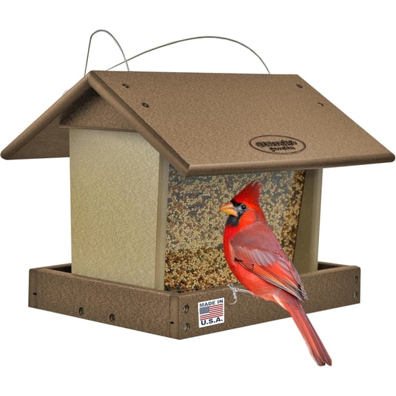 DutchCrafters Poly Hanging Hopper Bird Feeder, Large Hanging Bird Feeder for Outside, Outdoors - Amish American Made