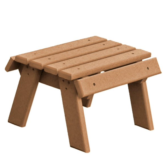 Amish-Made Recycled Poly Outdoor Footstool with Stainless Steel Hardware (Cedar)