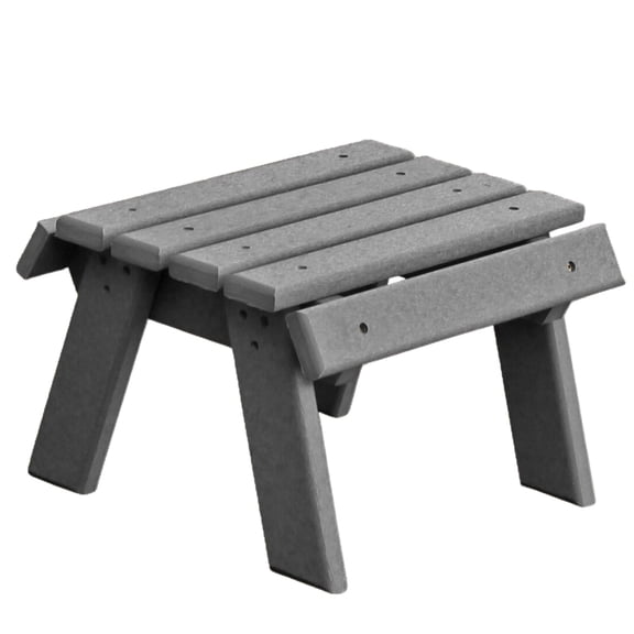 DutchCrafters Recycled Poly Outdoor Footstool with Stainless Steel Hardware (Dark Gray)