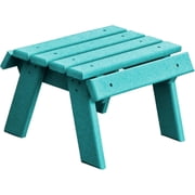 DutchCrafters Recycled Poly Outdoor Footstool with Stainless Steel Hardware Turquoise