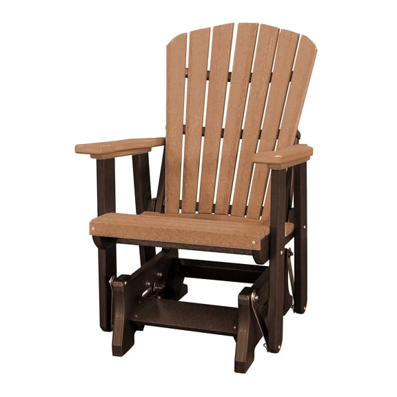 DutchCrafters Slat Fan Back Poly Adirondack Glider Outdoor Patio Chair