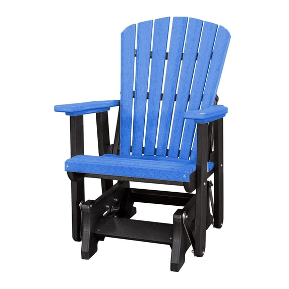 DutchCrafters Slat Fan Back Poly Adirondack Glider Outdoor Patio Chair