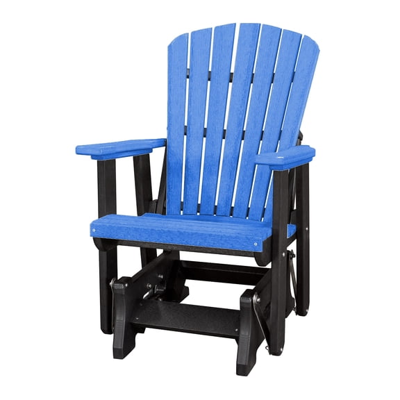 DutchCrafters Slat Fan Back Poly Adirondack Glider Outdoor Patio Chair