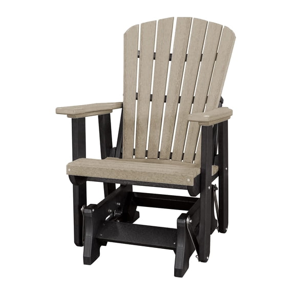 DutchCrafters Slat Fan Back Poly Adirondack Glider Outdoor Patio Chair