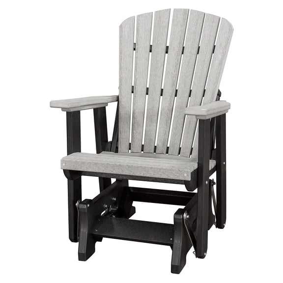 DutchCrafters Slat Fan Back Poly Adirondack Glider Outdoor Patio Chair