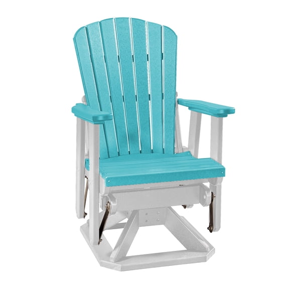 DutchCrafters Slat Fan Back Poly Adirondack Swivel Glider Outdoor Patio Chair