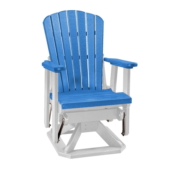 DutchCrafters Slat Fan Back Poly Adirondack Swivel Glider Outdoor Patio Chair