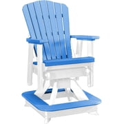DutchCrafters Slat Fan Back Poly Balcony Adirondack Swivel Glider with Footrest Outdoor Patio Chair