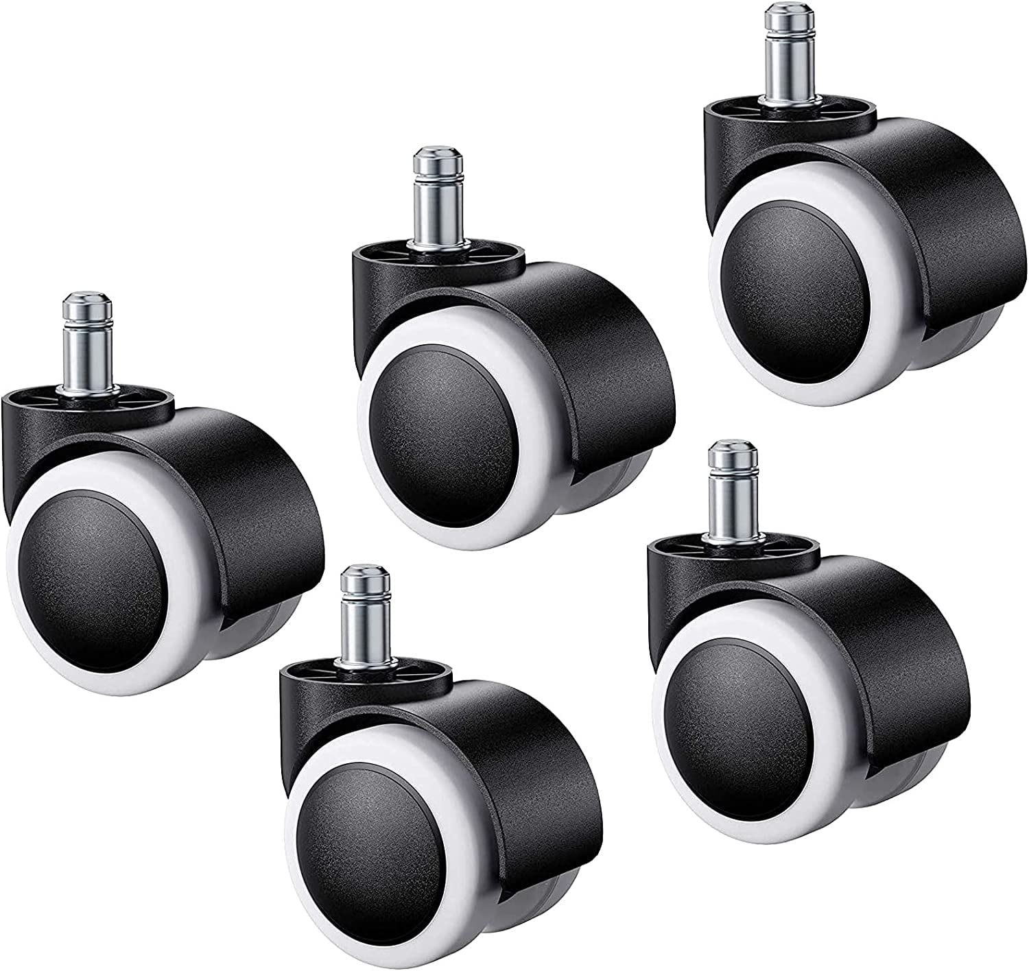 Universal Hard Floor Casters Replacement for Office Chair - Heavy Duty 10x22mm Wheels