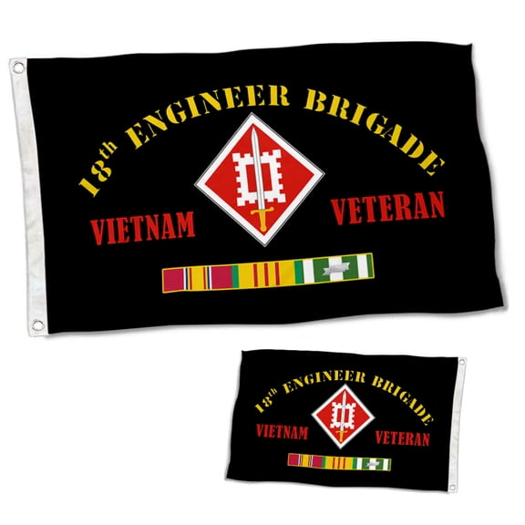 Dutern Double Sided 18th Engineer Brigade Flag Banner 3 Ply with Brass Grommets 3x5 Feet