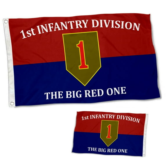Dutern Double Sided 1st Infantry Division The Big Red One Flag ID Military Banner 3 Ply with Brass Grommets 2x3 Feet