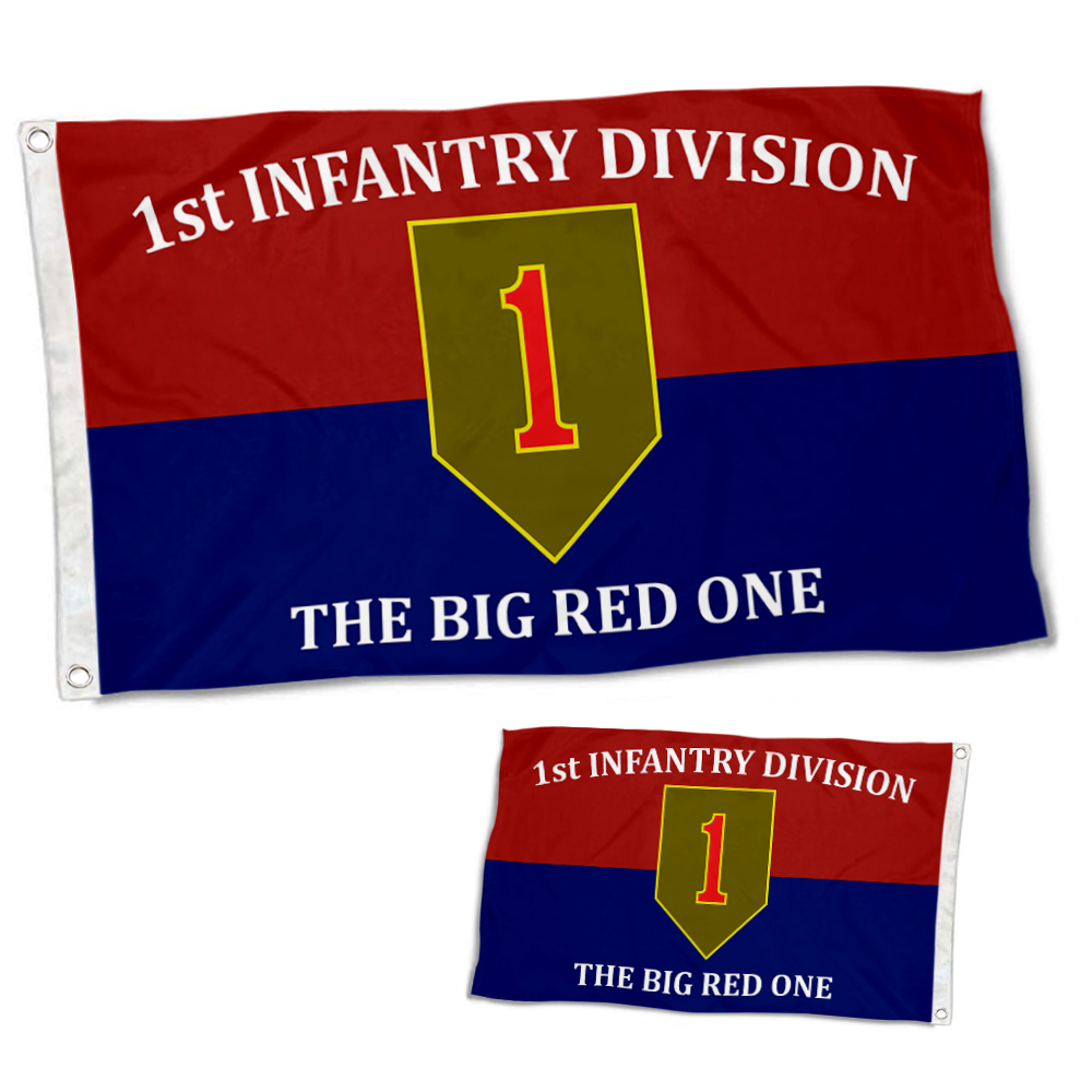 Dutern Double Sided 1st Infantry Division The Big Red One Flag ID Military Banner 3 Ply with Brass Grommets 3x5 Feet