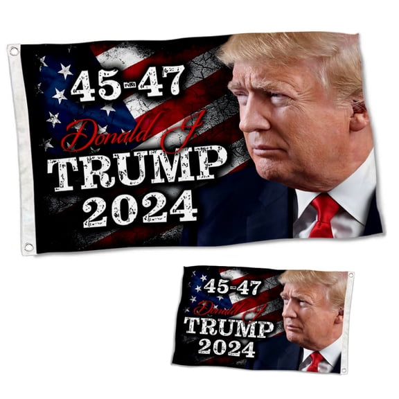 Dutern Double Sided 2024 President 45th 47th MAGA Election Campaign Flag Banner 3 Ply with Brass Grommets 12x18 Inch
