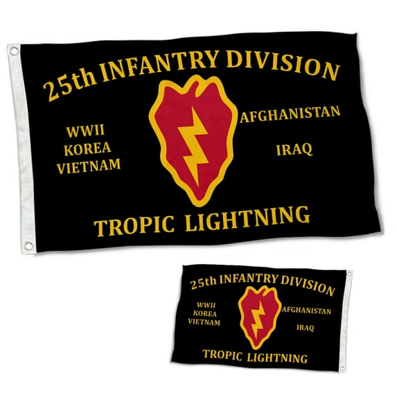 Dutern Double Sided 25th Infantry Division Flag 25th ID Tropic Lightning flags US Army Banner 3 Ply with Brass Grommets 2x3 Feet