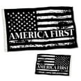 thumbnail image 1 of Dutern Double Sided America First USA Flag Distressed Black White Flags Banner 3 Ply with Brass Grommets 2x3 Feet, 1 of 5