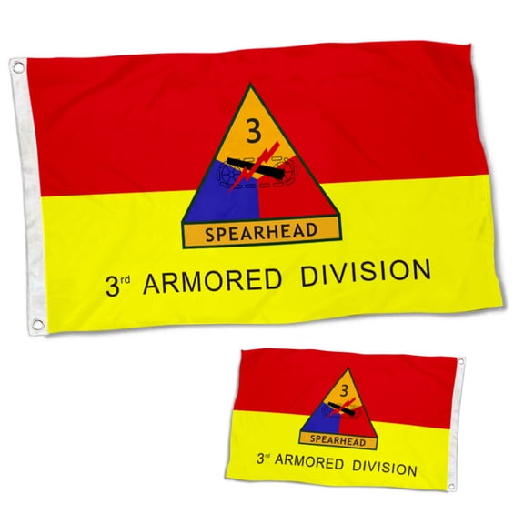 Dutern Double Sided Army 3rd Armored Division Spearhead Flag Military Banner 3 Ply with Brass Grommets 3x5 Feet