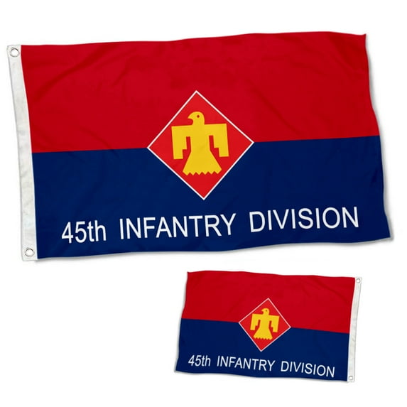 Dutern Double Sided Army 45th Infantry Division Flag Military Banner 3 Ply with Brass Grommets 12x18 Inch